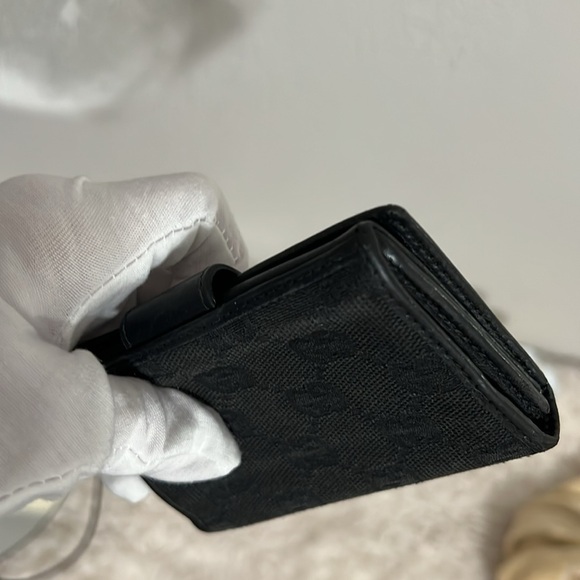 Gucci Black Canvas and Leather Card Wallet - Picture 11 of 16